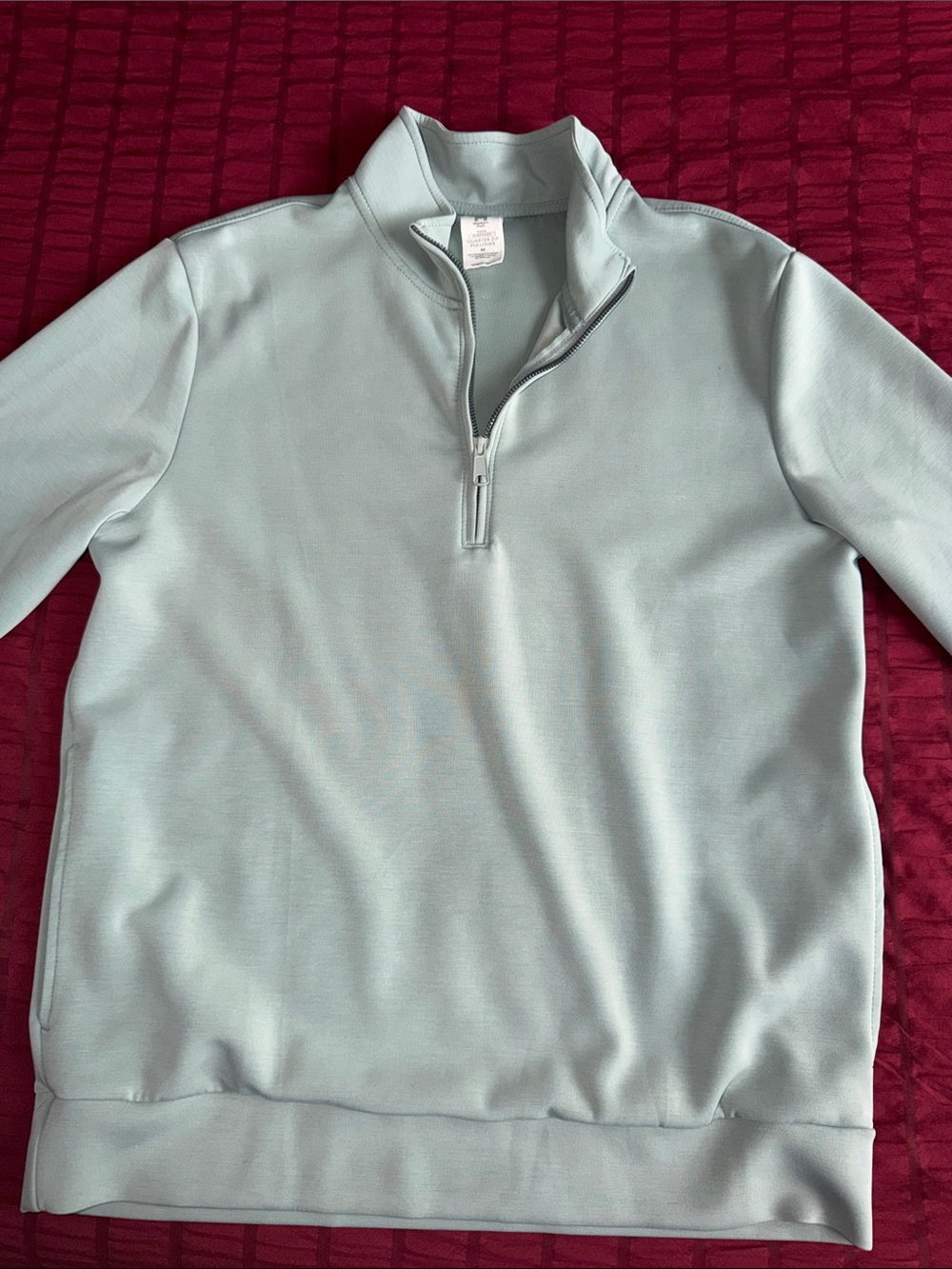 Men's Light Mint Half-Zip Sweater